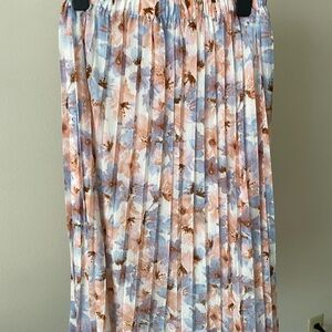 Elegant Floral Midi Skirt - Pastel Hues